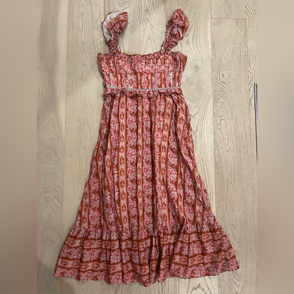 LUG VON SIGA Helena Printed Linen-blend Maxi Dress in Brick Red - Sz 10 / 42 - Picture 15 of 16